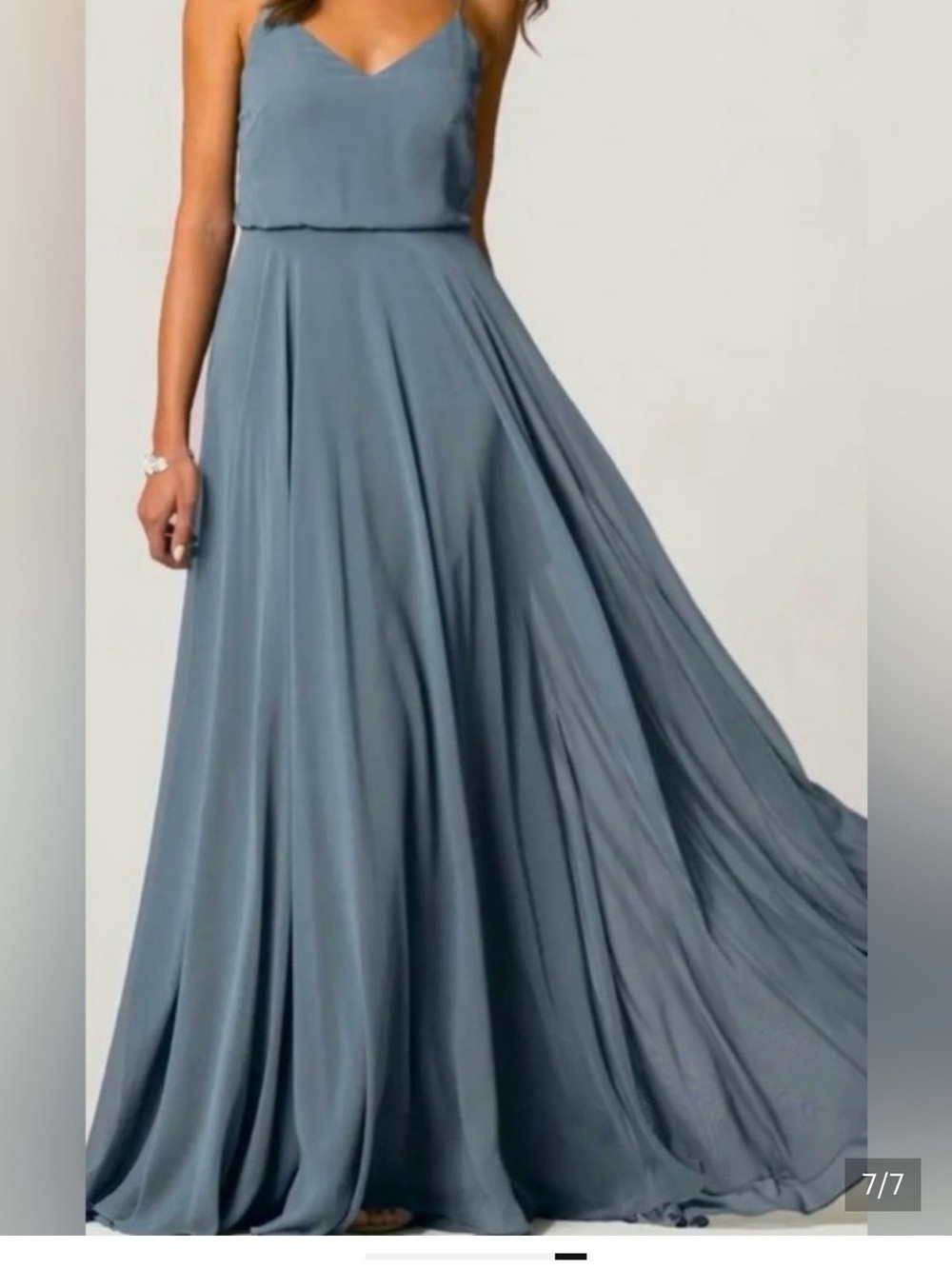 Jenny Yoo Dusty Sage Spaghetti Strap Maxi Dress. NWT- Size 4
